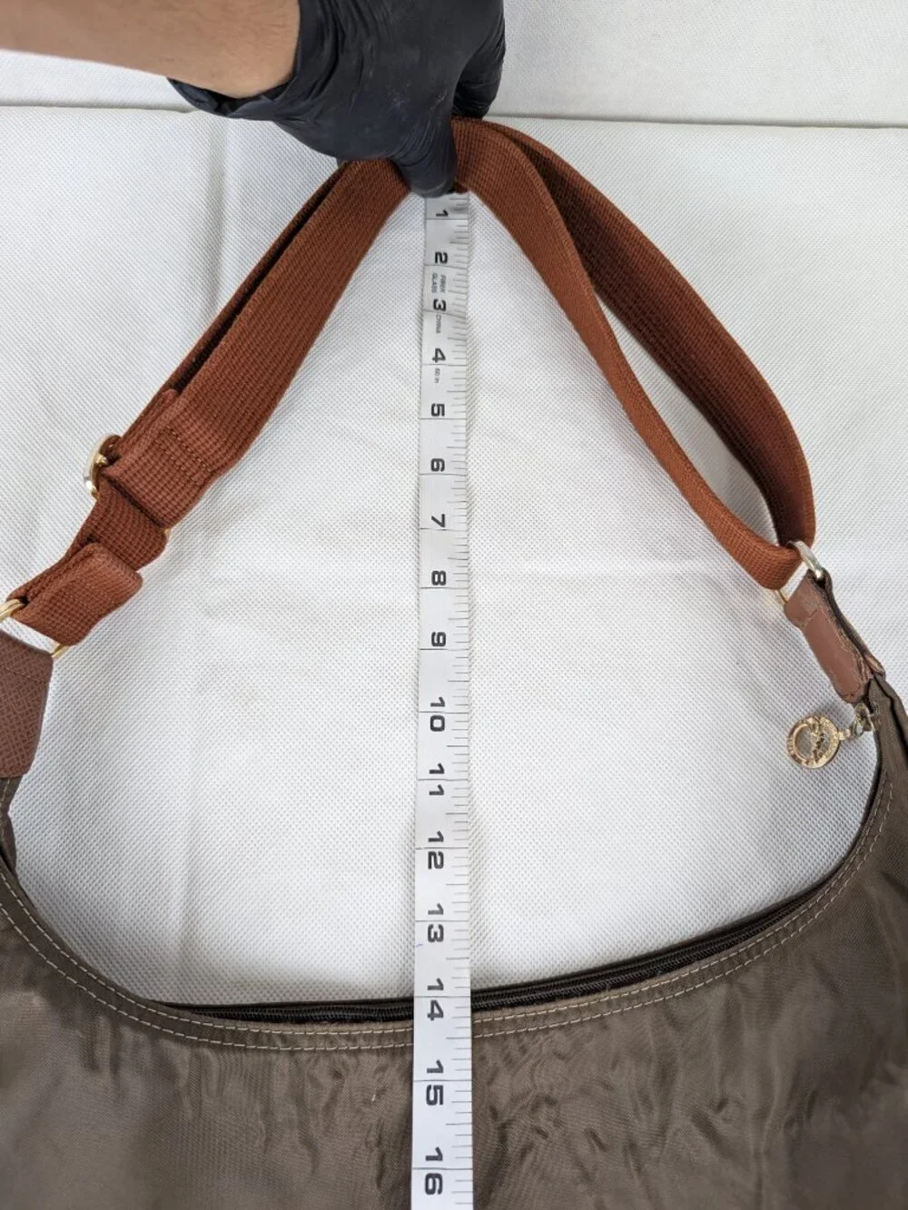 Longchamp le Pliage Crossbody Shoulder Hobo Bag Green - Pre-Loved - Authentic